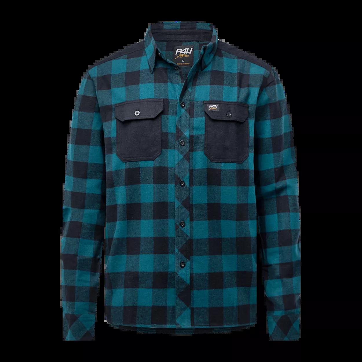 P4H - Villmarksskjorte i flanell - petrol/turkis comb
