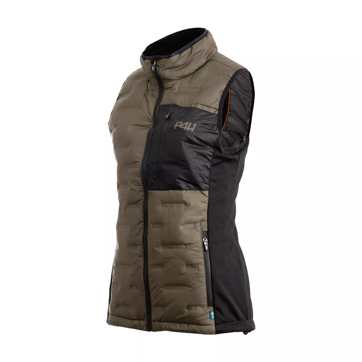 P4H elektrisk dunforet varmevest dame grønn